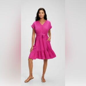 GAP FACTORY TIERED V NECK DRESS MEDIUM BNWT